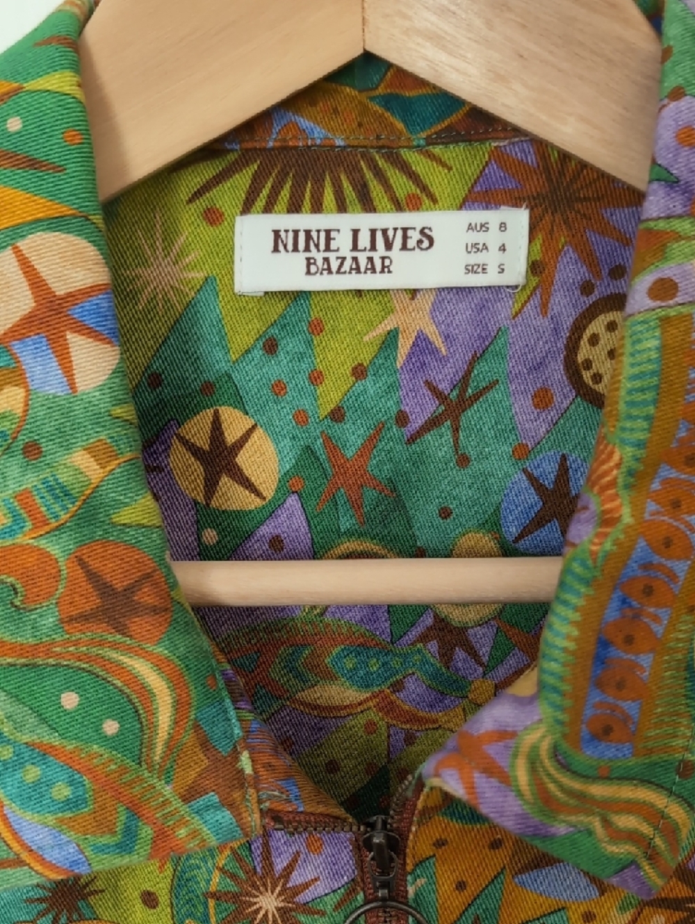 Nine Lives Bazaar Green Mustang Zip-Front Jumpsuit - Picture 2 of 6